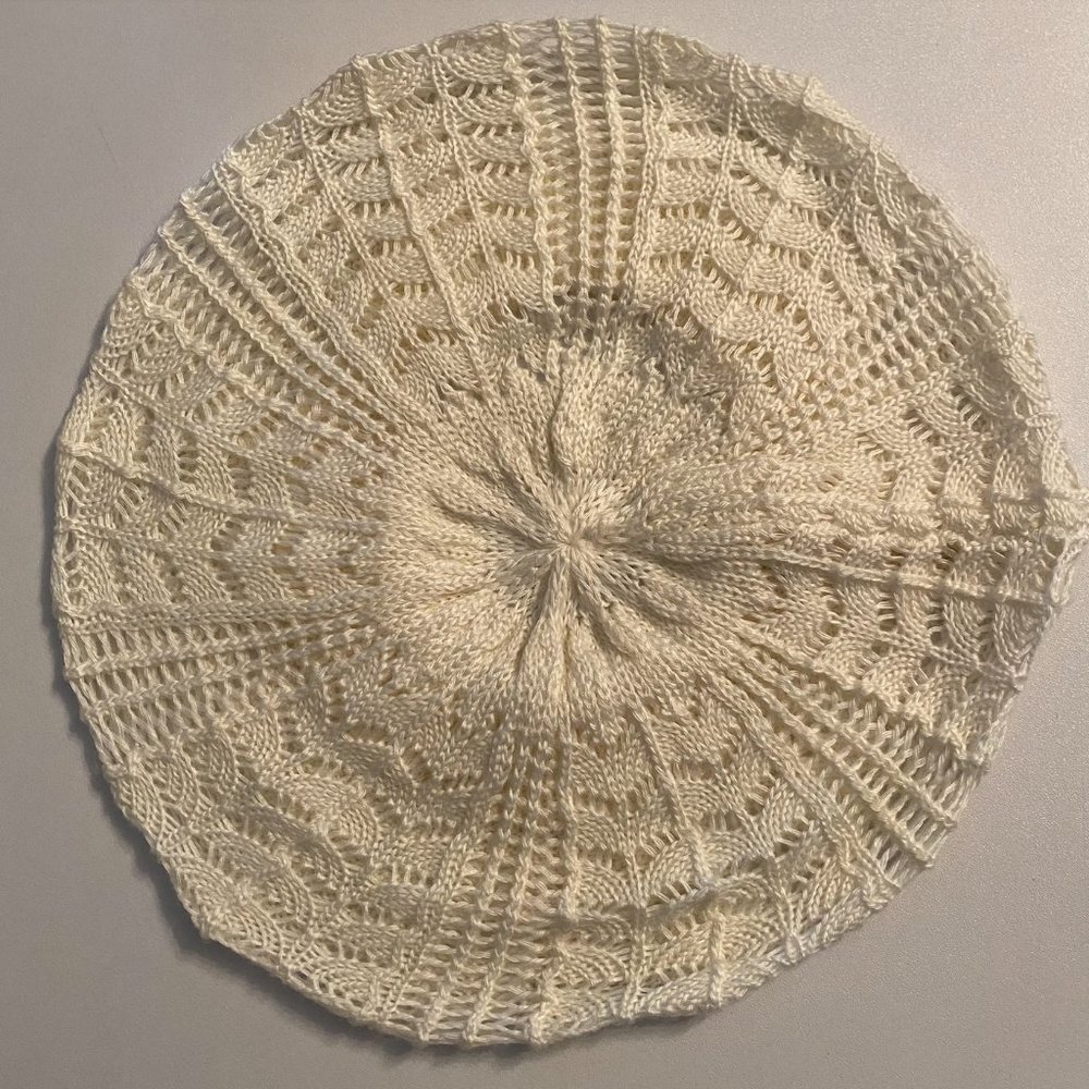 NEW Slouchy Crochet Beret in Cream